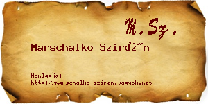 Marschalko Szirén névjegykártya